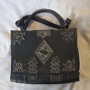 Killstar Black Crossbody Bag with Silver Details